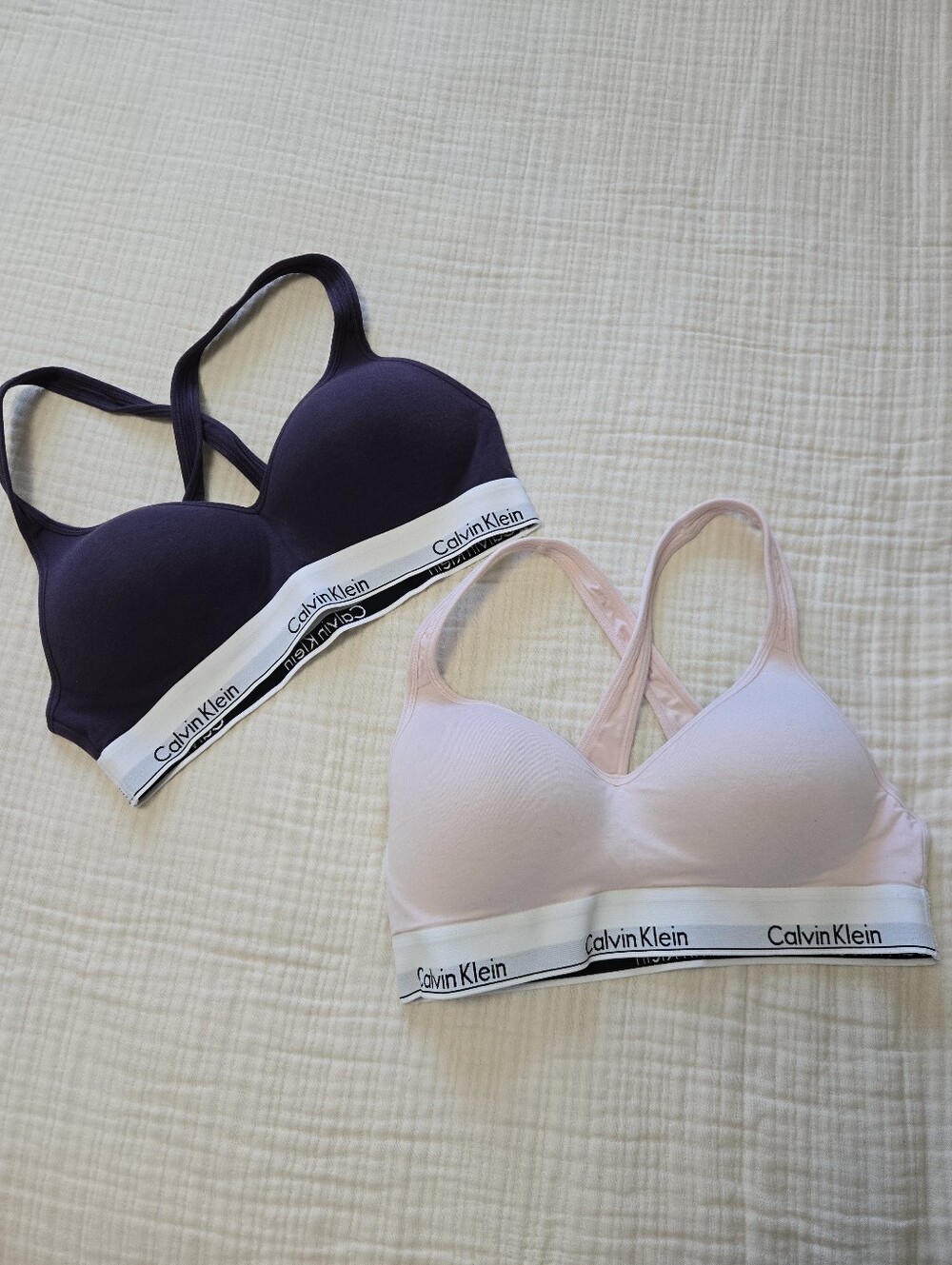 Calvin Klein Pink & Purple Wireless Padded Bralette Set Size L